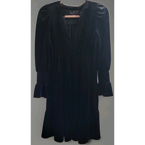 Pomander Place Tuckernuck Black Velvet Kenzo Dress Size Small Cottagecore - Picture 1 of 6